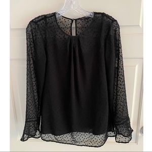 Banana Republic black polka dot blouse